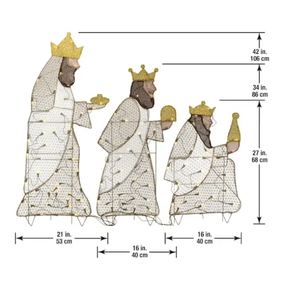 3.5ft. LED 3 Wisemen Yard Display {7}