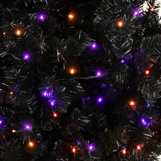 6ft. Pre-Lit Black Moon Shape Halloween Tree {4}
