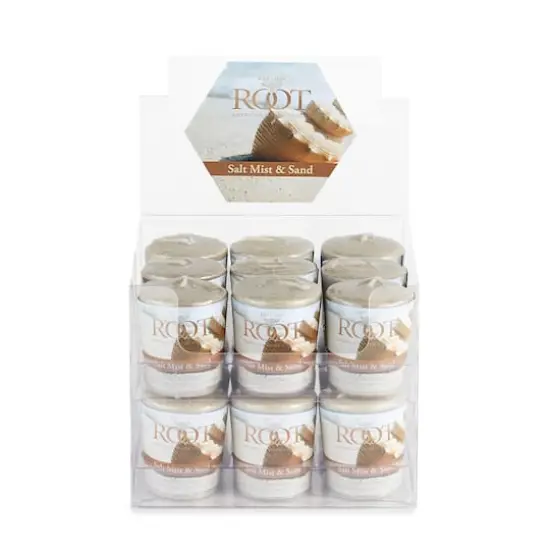 Root Candles Scented 20 Hour Beeswax Blend Votive Candles, 18ct. Salt Mist and Sand {1}