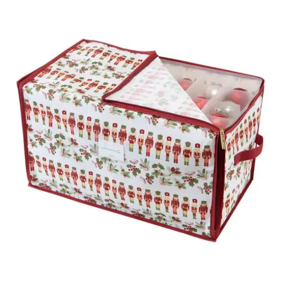 Laura Ashley Nutcracker Print 112ct. Stackable Christmas Ornament Storage Box {3}