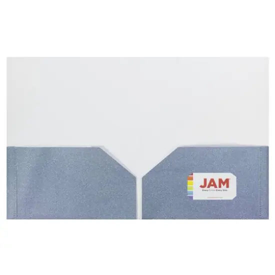JAM Paper 2-Pocket Plastic Glitter Folders, 6ct. {6}
