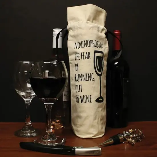 Personality Case&trade; Novinophobia Canvas Wine Bag {3}