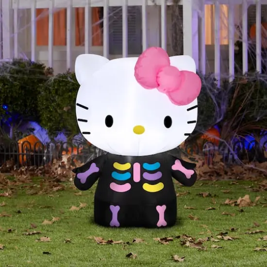 3ft. Airblown&reg; Inflatable Halloween Hello Kitty Neon Skeleton {3}