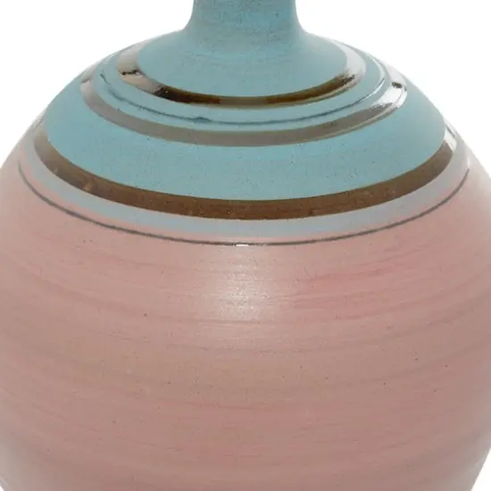 Pink Ceramic Contemporary Vase 15" x 9" x 9" {4}