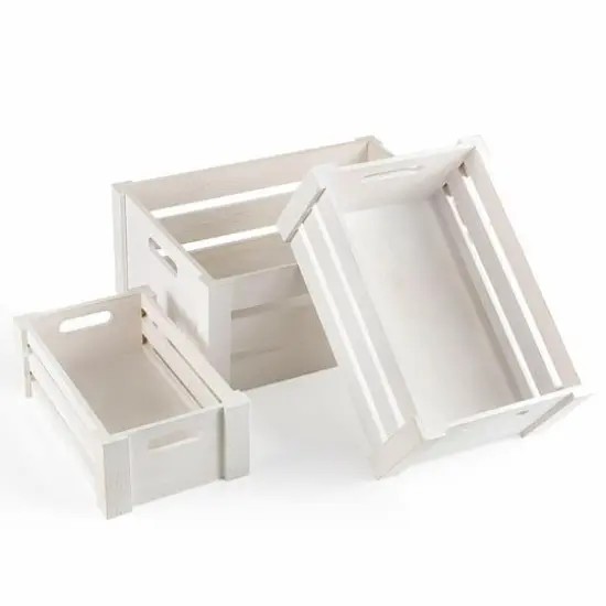 NEX&trade; Distressed Wood Storage Containers Display Risers Set Natural {5}