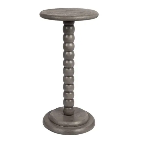 Hello Honey® 25" Stacked Pedestal Cocktail Side Table Dove Gray {1}