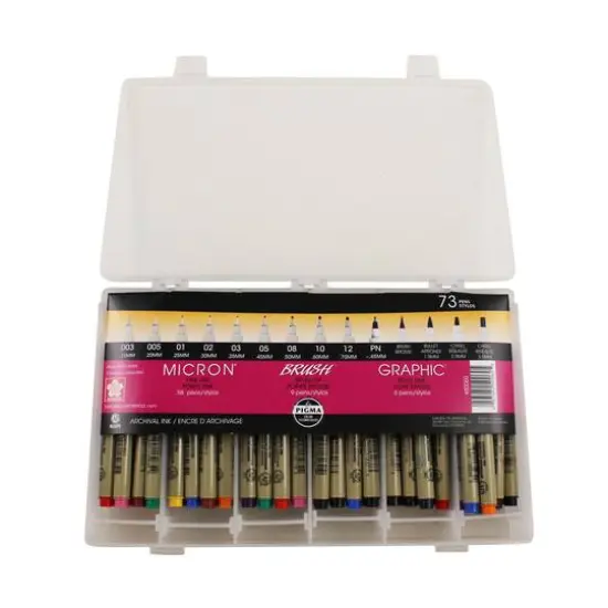 Pigma&reg; 73 Pen Set with Reusable Storage Case {3}