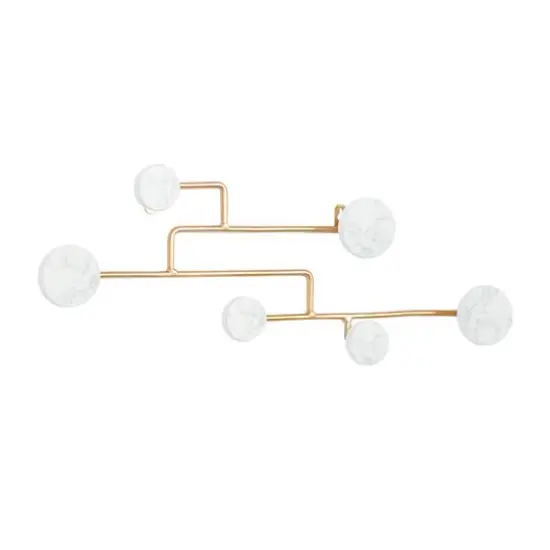 Gold Wood Glam Wall Hook, 7" x 24" x 2" {3}