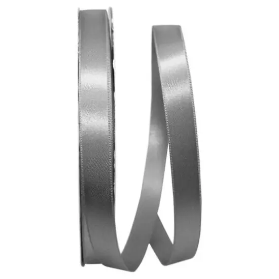JAM Paper 5/8" x 100yd. Double Face Satin Allure Ribbon Silver {1}