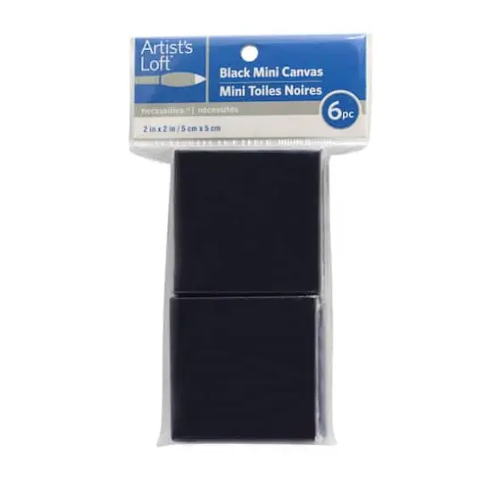 6 Pack 2" x 2"&nbsp;Mini Canvas by Artist's Loft&trade; Necessities&trade; Black {6}