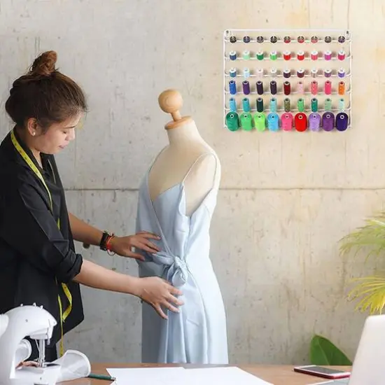 NEX&trade; White 54-Spool Wall-Mounted Sewing Thread Rack, 4ct. {6}