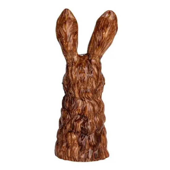 Hello Honey&reg; 11.75" Brown & White Hand-Painted Decorative Stoneware Rabbit Vase {7}