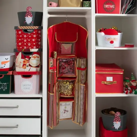 Simplify 8 Compartment Hanging Holiday Gift Wrap Organizer {5}