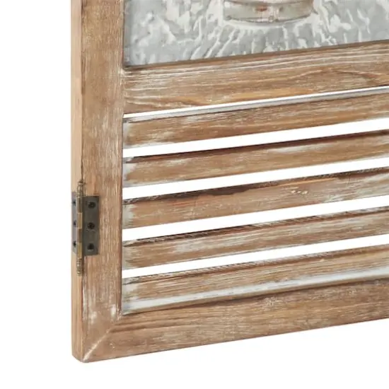 52" Brown Farmhouse Shutter Wall D&eacute;cor Set {5}