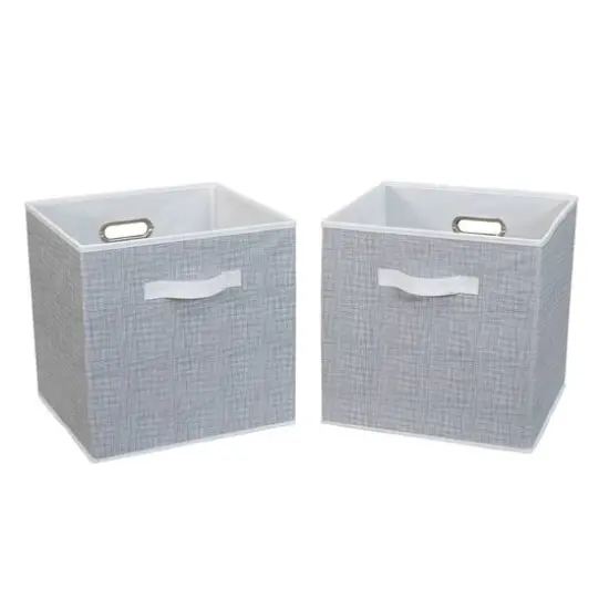 2 Pack Household Essentials 13" Fabric Storage Bins White Mix {7}