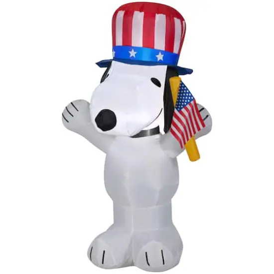 3.5ft. Airblown&reg; Patriotic Snoopy with Hat & Flag {1}