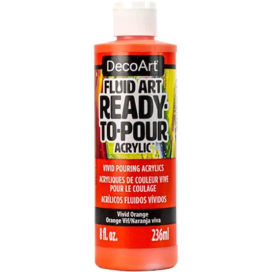 DecoArt&reg; Fluid Art Ready-to-Pour Acrylic&trade; Paint, 8oz. Vivid Orange {1}