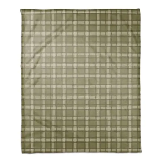 Green Multi Plaid Coral Fleece Blanket {1}