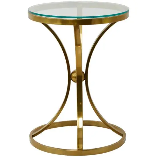 Gold Stainless Steel Contemporary Accent Table, 18" x 18" x 25" {6}