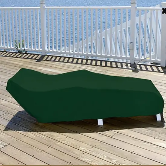 81" Green & White Stripes Reversible Lounge Chair Cover {3}