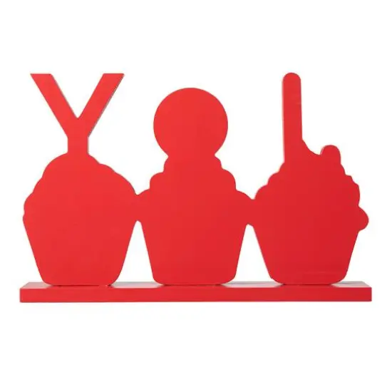Glitzhome&reg; 12" Christmas Cupcake JOY Table D&eacute;cor {5}