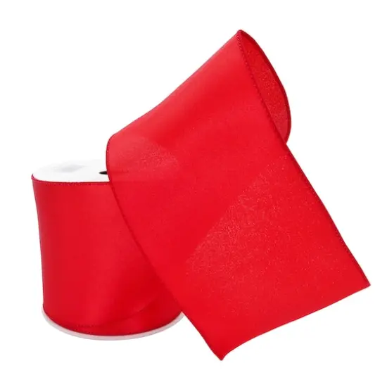 4" x 18ft. Red Satin Ribbon by Celebrate It&trade; {3}