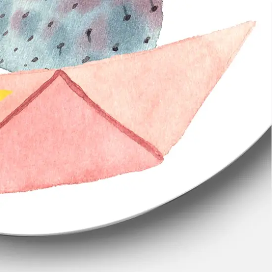 Designart - Cactus Duo In Pink Geometric Pots - Modern Metal Circle Wall Art {5}