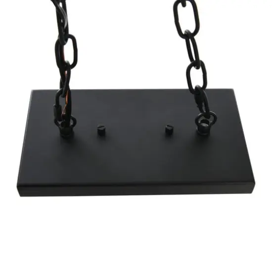 Hello Honey&reg; Robert Stevenson Lighting Walsh Metal 4-Light Linear Chandelier with Shades Matte Black/Natural Brass {9}