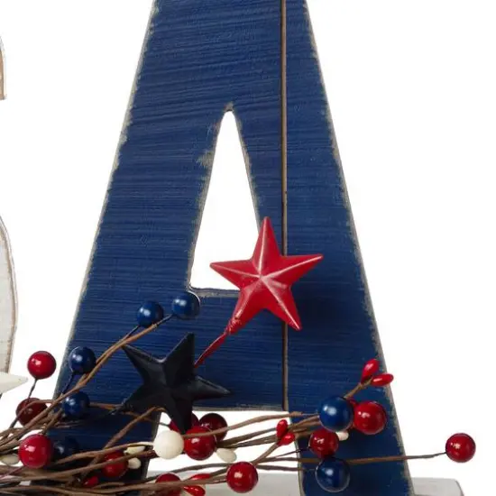 Glitzhome&reg; 18" U.S.A. Wooden Table Decoration {7}