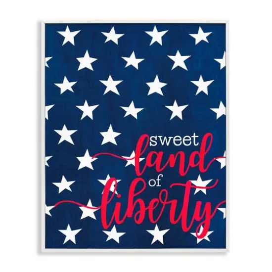 Stupell Industries Sweet Land Of Liberty Americana Framed Giclee Art White {1}