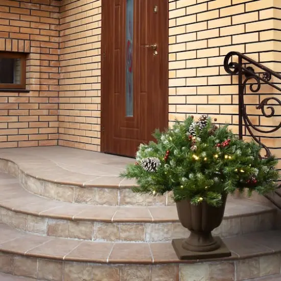 33" Pre-Lit Frosted Berry Urn Filler {3}