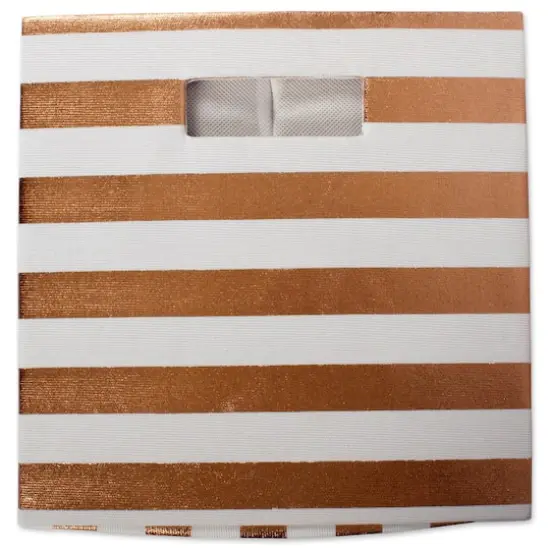 DII&reg; 11" Polyester Stripes Storage Cube Copper {6}