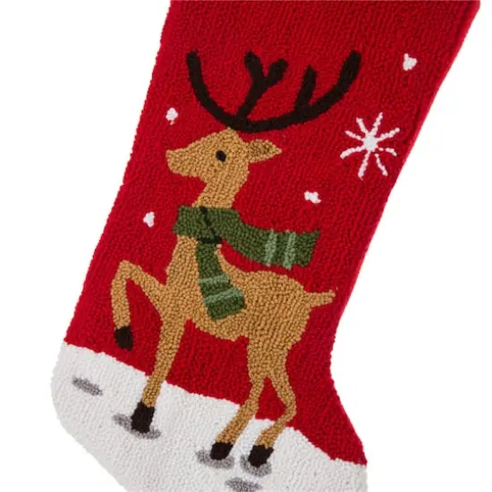 Glitzhome&reg; 19" Reindeer Hooked Stocking {5}