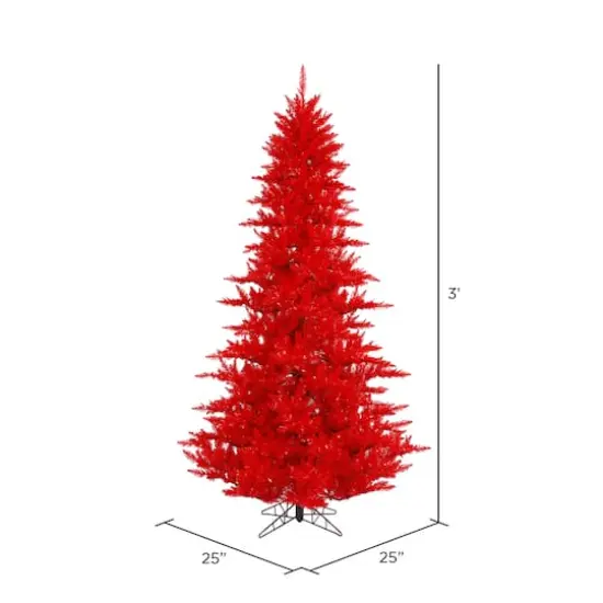 3ft. Unlit Red Fir Artificial Christmas Tree {3}