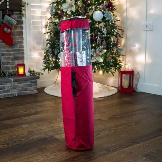 Santa's Bag Christmas Wrapping Paper Storage Container {9}