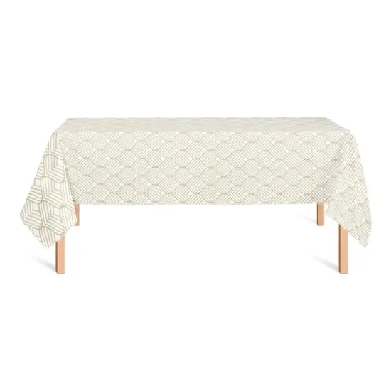 Gold Geometric Leaf Pattern Tablecloth {3}