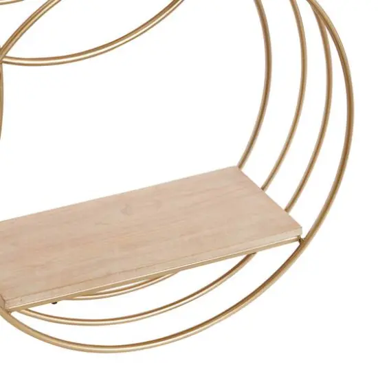 Gold Metal Contemporary Wall Shelf, 26" x 37" x 6" {5}