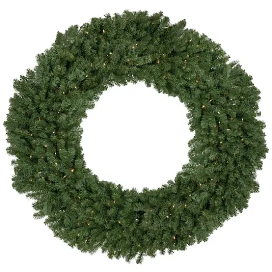 7ft. Pre-Lit Commercial Canadian Pine Artificial Christmas Wreath {4}