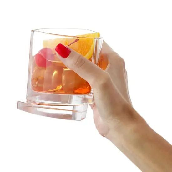 JoyJolt&reg; 9.9oz. Aqua Vitae Triangle Off Base Whiskey Glasses, 2ct. {4}