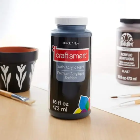 Satin Acrylic Paint By Craft Smart&reg;, 16oz. Black {3}