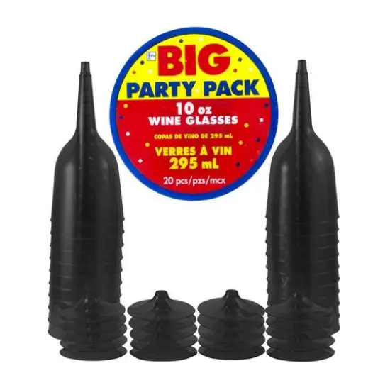 JAM Paper 10oz. Plastic Wine Glasses, 20ct. Black {3}