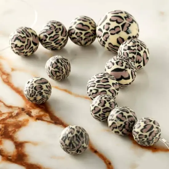 Leopard Clay Round Beads by Bead Landing&trade; {3}
