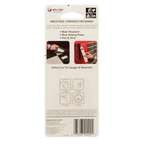 VELCRO&reg; Brand Industrial Strength Strips White {6}