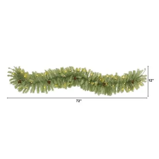 6ft. LED Christmas Pine & Pinecone Garland {5}