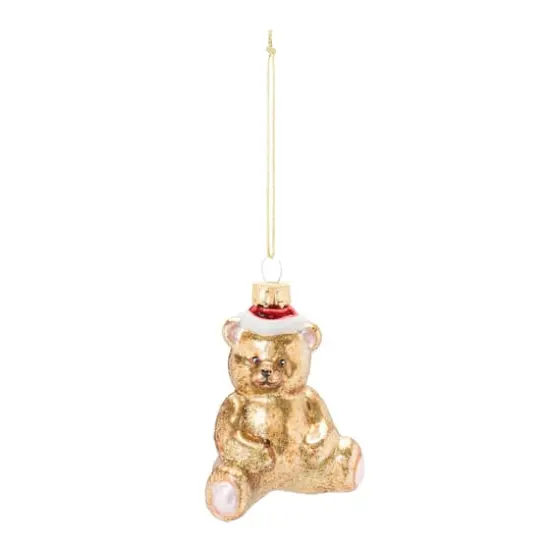 12ct. Gold Glass Teddy Bear Ornaments {3}