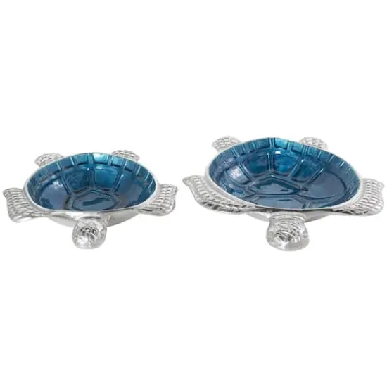 Blue Aluminum Metal Turtle Enameled Decorative Bowls, 2ct. {7}