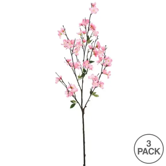 40'' Artificial Pink Cherry Blossom Spray, 3ct. {4}