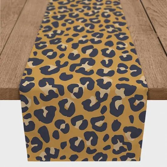 90" Leopard Cotton Twill Runner Gold {1}