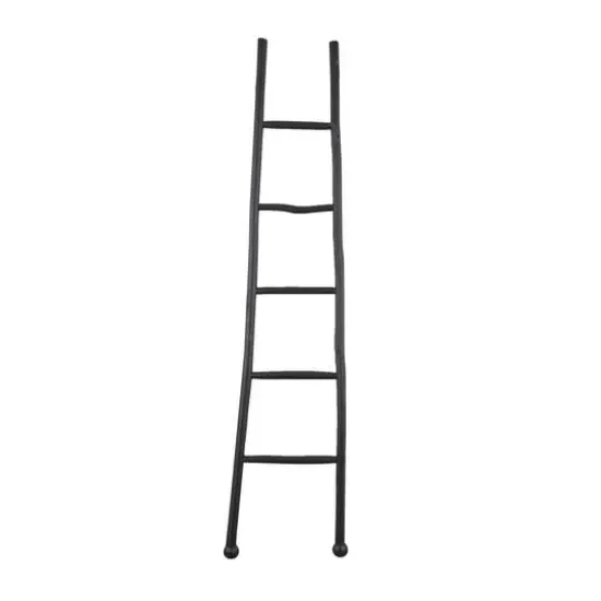 6ft. Handmade Slanted Wood Ladder Black {7}