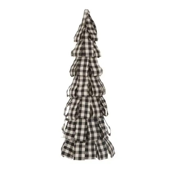 Glitzhome&reg; 17" Black & White Plaid Fabric Tabletop Tree {1}